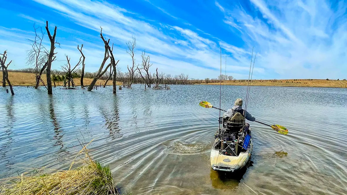 Fishing kayak on the water